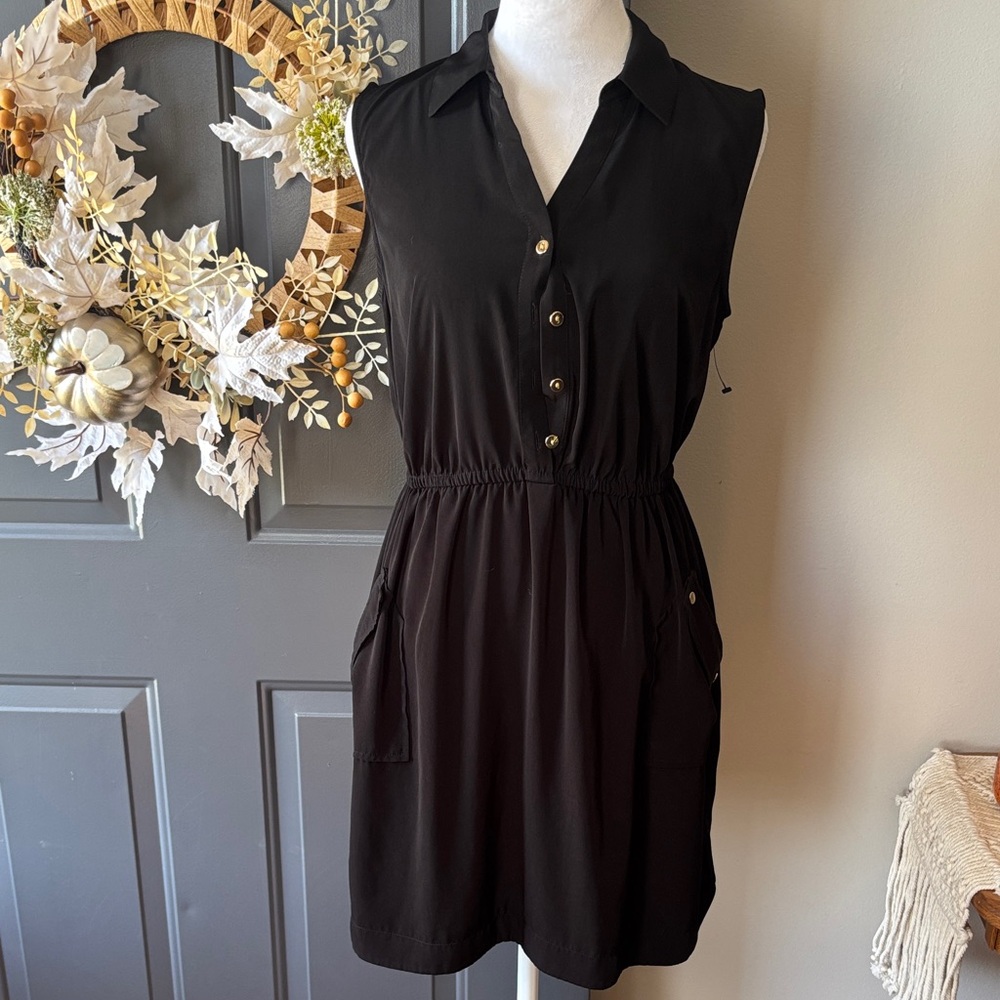 Alfani Black Button-Front Mini Dress